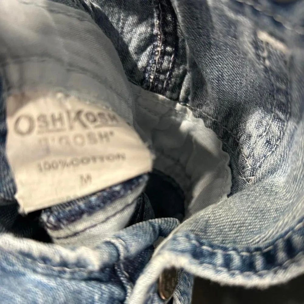 Vintage‎ paper tag Oshkosh overalls size medium (s1)